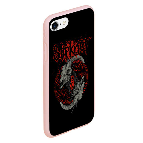 Чехол iPhone 7/8 матовый Slipknot Черепа / 3D-Светло-розовый – фото 2