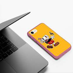 Чехол iPhone 7/8 матовый CUPHEAD КАПХЕД, цвет: 3D-малиновый — фото 2