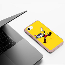 Чехол iPhone 7/8 матовый CUPHEAD, цвет: 3D-светло-розовый — фото 2