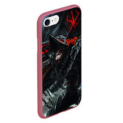 Чехол iPhone 7/8 матовый BERSERK БЕРСЕРК, цвет: 3D-малиновый — фото 2