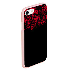 Чехол iPhone 7/8 матовый Цветы, цвет: 3D-светло-розовый — фото 2