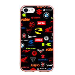 Чехол iPhone 7/8 матовый Motorcycle pattern Мото паттерн Z