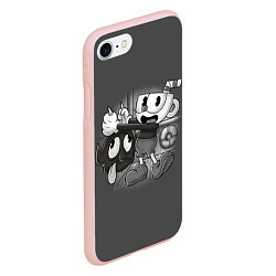 Чехол iPhone 7/8 матовый CUPHEAD, цвет: 3D-светло-розовый — фото 2