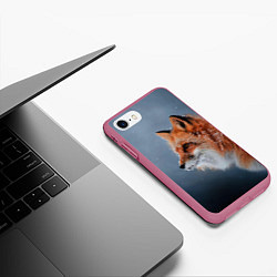 Чехол iPhone 7/8 матовый Лиса, цвет: 3D-малиновый — фото 2