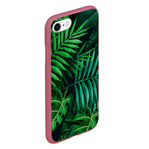 Чехол iPhone 7/8 матовый Сочные тропики / 3D-Малиновый – фото 2