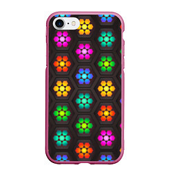 Чехол iPhone 7/8 матовый Наночастицы, цвет: 3D-малиновый