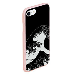 Чехол iPhone 7/8 матовый Волна Канагава, цвет: 3D-светло-розовый — фото 2