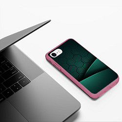 Чехол iPhone 7/8 матовый Luxury Green, цвет: 3D-малиновый — фото 2