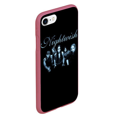 Чехол iPhone 7/8 матовый Nightwish with old members / 3D-Малиновый – фото 2