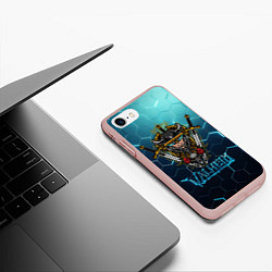 Чехол iPhone 7/8 матовый Valheim Neon Samurai, цвет: 3D-светло-розовый — фото 2