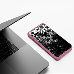 Чехол iPhone 7/8 матовый Floral Pattern, цвет: 3D-малиновый — фото 2