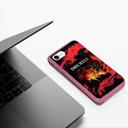Чехол iPhone 7/8 матовый DARKSOULS DRAGON AGE, цвет: 3D-малиновый — фото 2