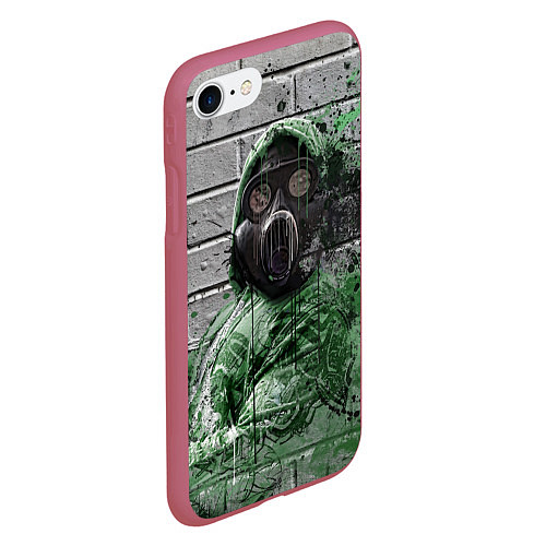 Чехол iPhone 7/8 матовый Сталкер Метро / 3D-Малиновый – фото 2