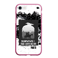 Чехол iPhone 7/8 матовый The Last of US SURVIVE, цвет: 3D-малиновый
