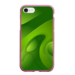 Чехол iPhone 7/8 матовый 3d Green abstract, цвет: 3D-малиновый