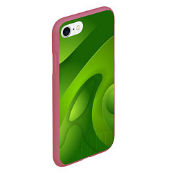 Чехол iPhone 7/8 матовый 3d Green abstract, цвет: 3D-малиновый — фото 2