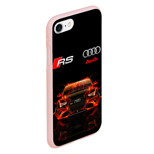 Чехол iPhone 7/8 матовый AUDI RS 5 FIRE АУДИ РС 5 / 3D-Светло-розовый – фото 2