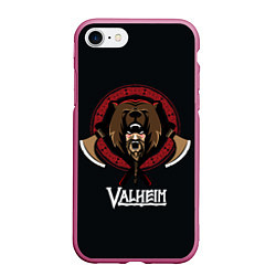 Чехол iPhone 7/8 матовый Valheim Viking Bear, цвет: 3D-малиновый
