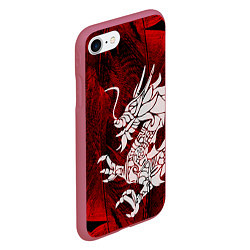 Чехол iPhone 7/8 матовый Chinese Dragon, цвет: 3D-малиновый — фото 2