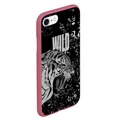 Чехол iPhone 7/8 матовый WILD ДИКИЙ / 3D-Малиновый – фото 2