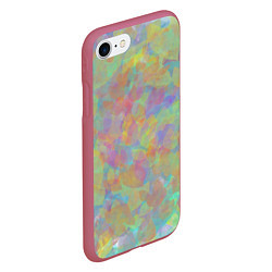 Чехол iPhone 7/8 матовый Цветные лепестки, цвет: 3D-малиновый — фото 2