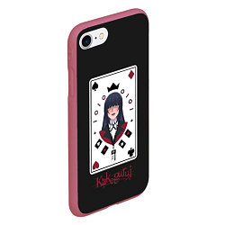 Чехол iPhone 7/8 матовый Kakegurui Poker Face, цвет: 3D-малиновый — фото 2