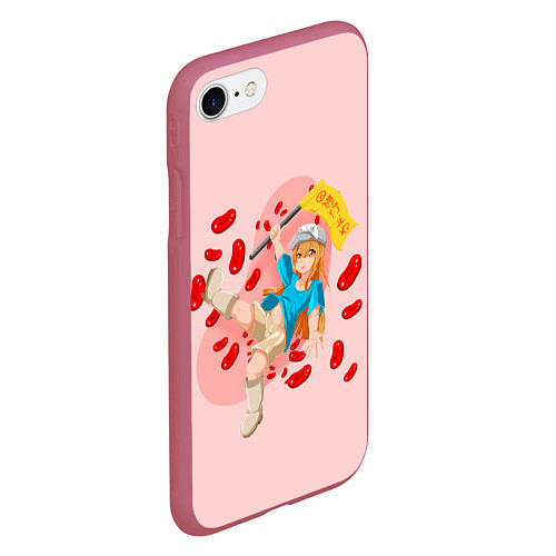 Чехол iPhone 7/8 матовый Platelets / 3D-Малиновый – фото 2