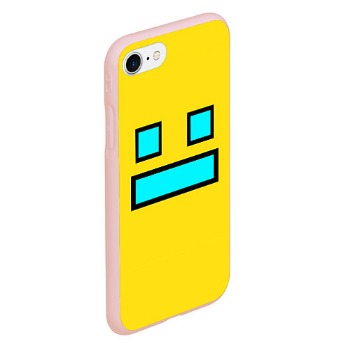 Чехол iPhone 7/8 матовый Geometry Dash Smile / 3D-Светло-розовый – фото 2