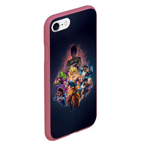 Чехол iPhone 7/8 матовый Dragon ball Team / 3D-Малиновый – фото 2