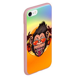 Чехол iPhone 7/8 матовый Веселая обезьяна в очках, цвет: 3D-баблгам — фото 2