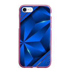 Чехол iPhone 7/8 матовый 3D абстрактные фигуры BLUE, цвет: 3D-малиновый