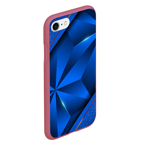 Чехол iPhone 7/8 матовый 3D абстрактные фигуры BLUE / 3D-Малиновый – фото 2