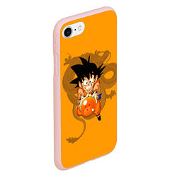 Чехол iPhone 7/8 матовый Kid Goku, цвет: 3D-светло-розовый — фото 2
