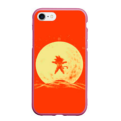 Чехол iPhone 7/8 матовый Гоку и луна, цвет: 3D-малиновый