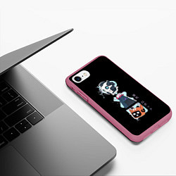 Чехол iPhone 7/8 матовый Любовь, Смерть и Роботы, цвет: 3D-малиновый — фото 2