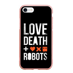 Чехол iPhone 7/8 матовый Love Death Robots, цвет: 3D-светло-розовый