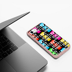 Чехол iPhone 7/8 матовый ЛЮБОВЬ СМЕРТЬ И РОБОТЫ УЗОР, цвет: 3D-светло-розовый — фото 2