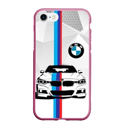 Чехол iPhone 7/8 матовый BMW БМВ M PERFORMANCE, цвет: 3D-малиновый