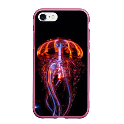 Чехол iPhone 7/8 матовый Медуза Jellyfish, цвет: 3D-малиновый