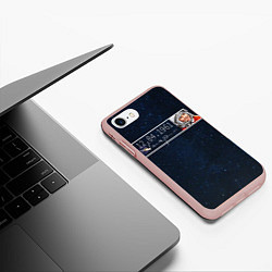 Чехол iPhone 7/8 матовый Гагарин автограф, цвет: 3D-светло-розовый — фото 2
