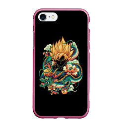 Чехол iPhone 7/8 матовый Dragon Ball Retro Style, цвет: 3D-малиновый