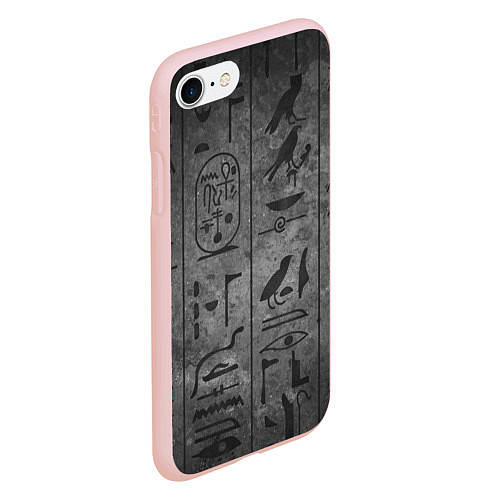 Чехол iPhone 7/8 матовый Египетские Иероглифы 3D / 3D-Светло-розовый – фото 2