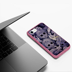 Чехол iPhone 7/8 матовый Бедные души, цвет: 3D-малиновый — фото 2