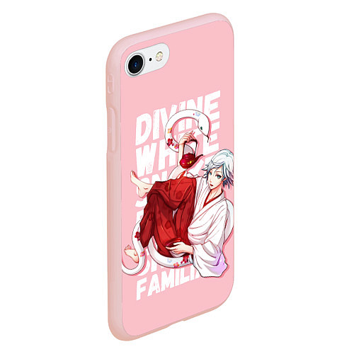 Чехол iPhone 7/8 матовый Divine white snake / 3D-Светло-розовый – фото 2