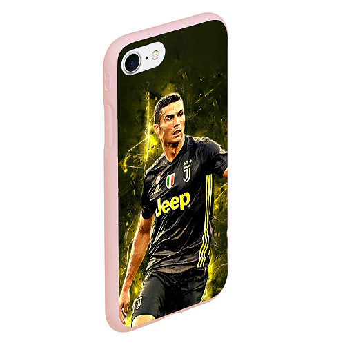 Чехол iPhone 7/8 матовый Cristiano Ronaldo Juventus / 3D-Светло-розовый – фото 2