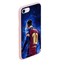 Чехол iPhone 7/8 матовый Leo Messi Лео Месси 10, цвет: 3D-светло-розовый — фото 2