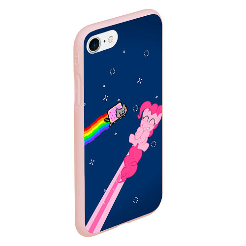 Чехол iPhone 7/8 матовый Nyan cat x Pony / 3D-Светло-розовый – фото 2