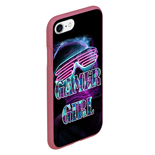 Чехол iPhone 7/8 матовый Gamer Girl Девушка-геймер / 3D-Малиновый – фото 2