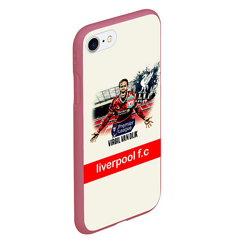 Чехол iPhone 7/8 матовый Вирджил ван Дейк YNWA / 3D-Малиновый – фото 2