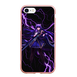 Чехол iPhone 7/8 матовый Keqing Genshin Impact Молния